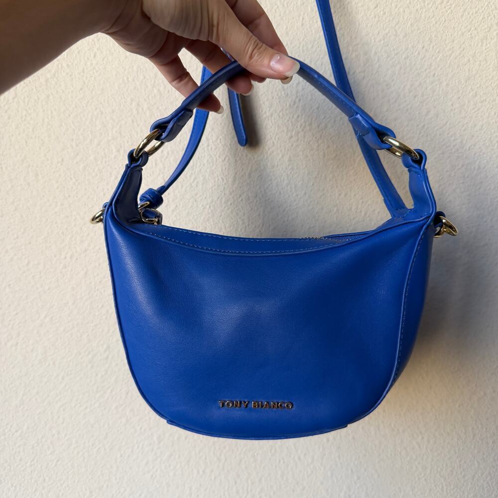 Tony Bianco Royal Blue Crescent Shoulder Bag - Picture 3 of 6